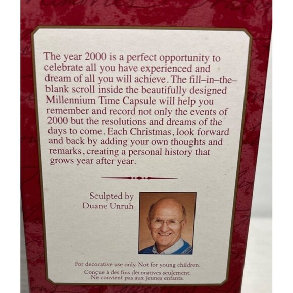 Hallmark Keepsake Millennium Time Capsule Ornament 2000 Silver Red Tassel - Picture 5 of 7